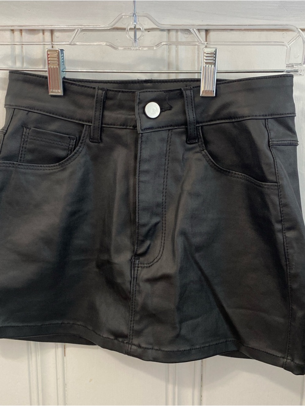 Black Faux Leather Mini Skirt Women’s size S